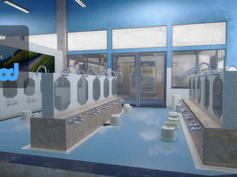 Japanese Bathhouse 3D Model