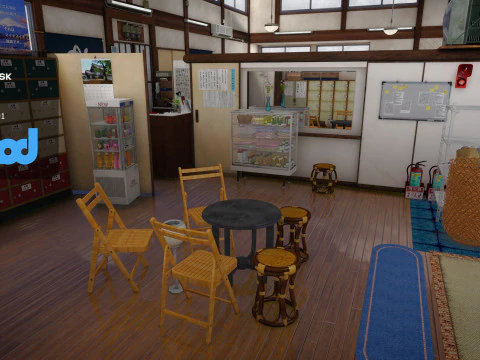 Japanese Bathhouse 3D Model