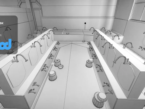 Japanese Bathhouse 3D Model