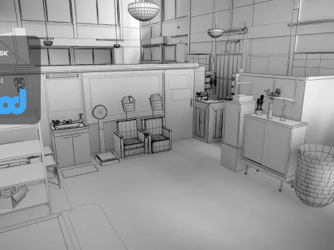Japanese Bathhouse 3D Model