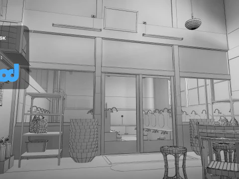 Japanese Bathhouse 3D Model