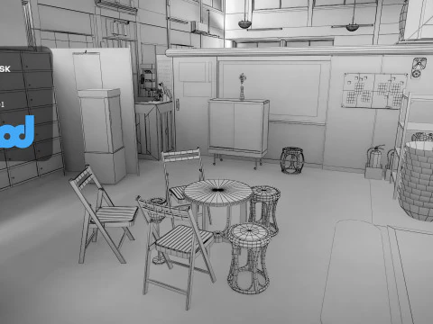 Japanese Bathhouse 3D Model