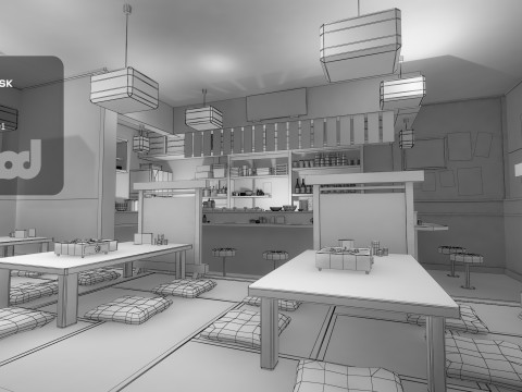 Japanese Hot Pot Restaurant Modelo 3D