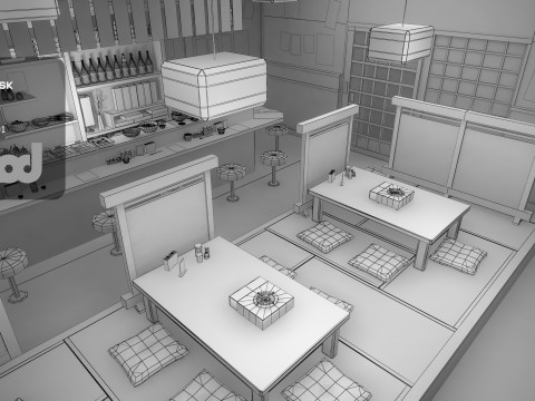Japanese Hot Pot Restaurant Modelo 3D