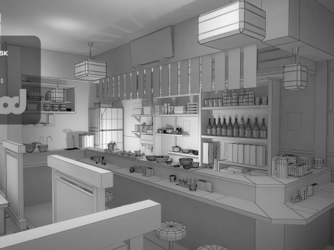 Japanese Hot Pot Restaurant Modelo 3D
