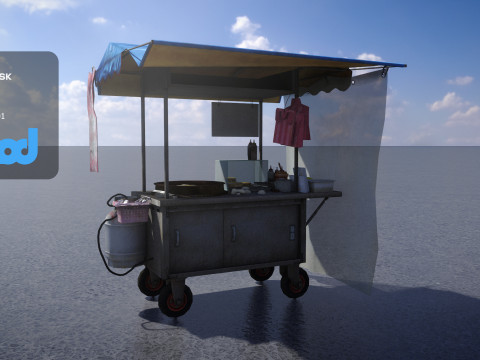 Chinese Breakfast Vendor 3D Model