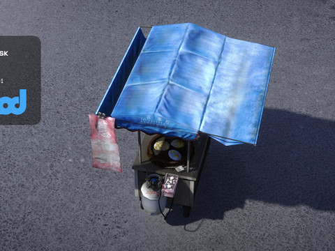 Chinese Breakfast Vendor 3D Model