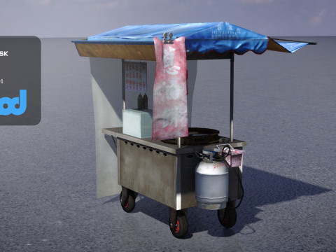 Chinese Breakfast Vendor 3D Model