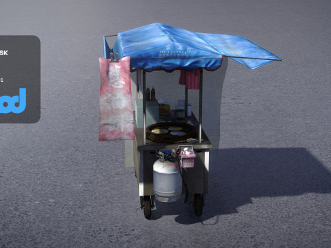 Chinese Breakfast Vendor 3D Model