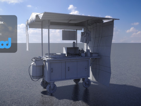 Chinese Breakfast Vendor 3D Model