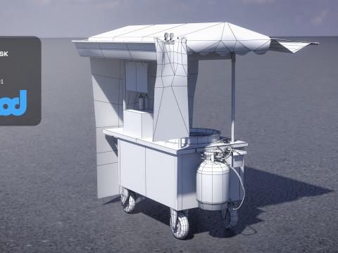 Chinese Breakfast Vendor 3D Model