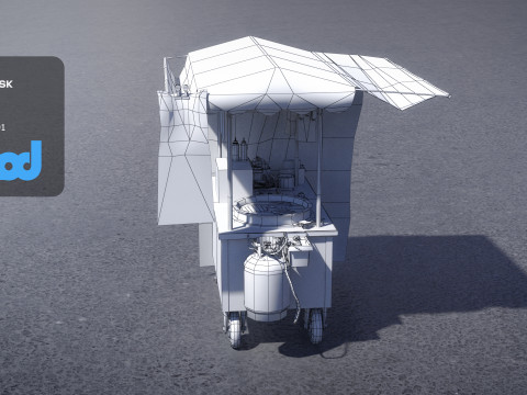 Chinese Breakfast Vendor 3D Model
