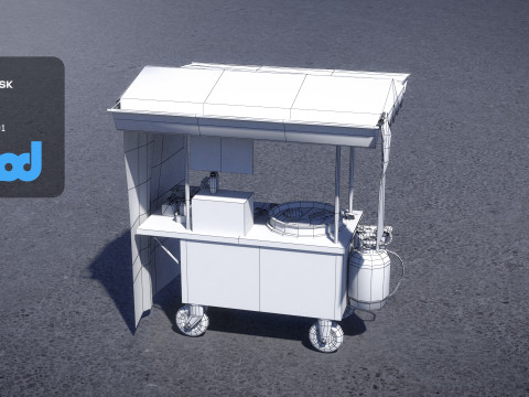 Chinese Breakfast Vendor 3D Model