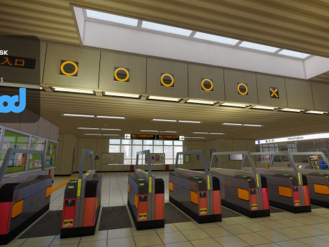 Japanese Subway Station Interior 3Dモデル
