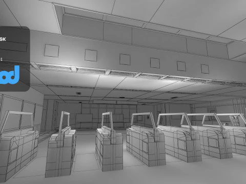 Japanese Subway Station Interior 3D Model