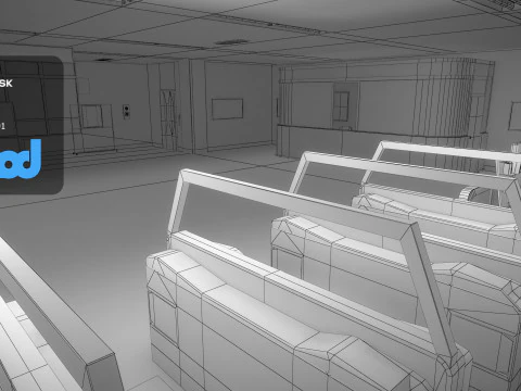 Japanese Subway Station Interior 3D Model