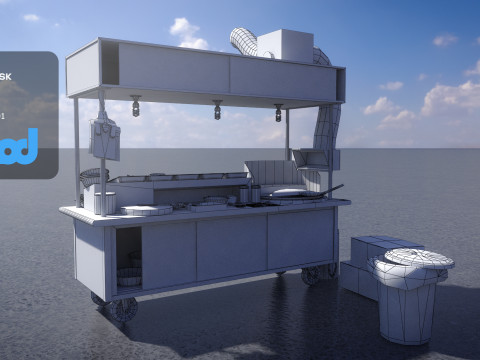 Spicy Fried Chicken Vendor 3D 模型