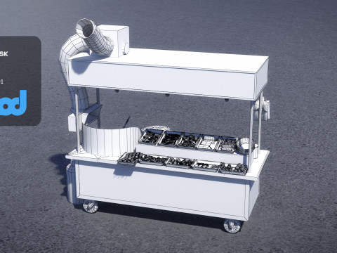 Spicy Fried Chicken Vendor 3D 模型
