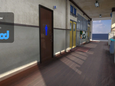 Japanese School Hallway 3D Model