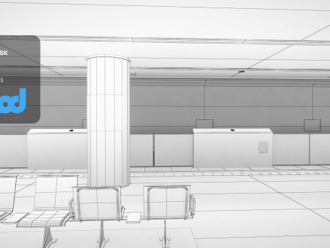 Japanese Subway Station Platform 3D 模型