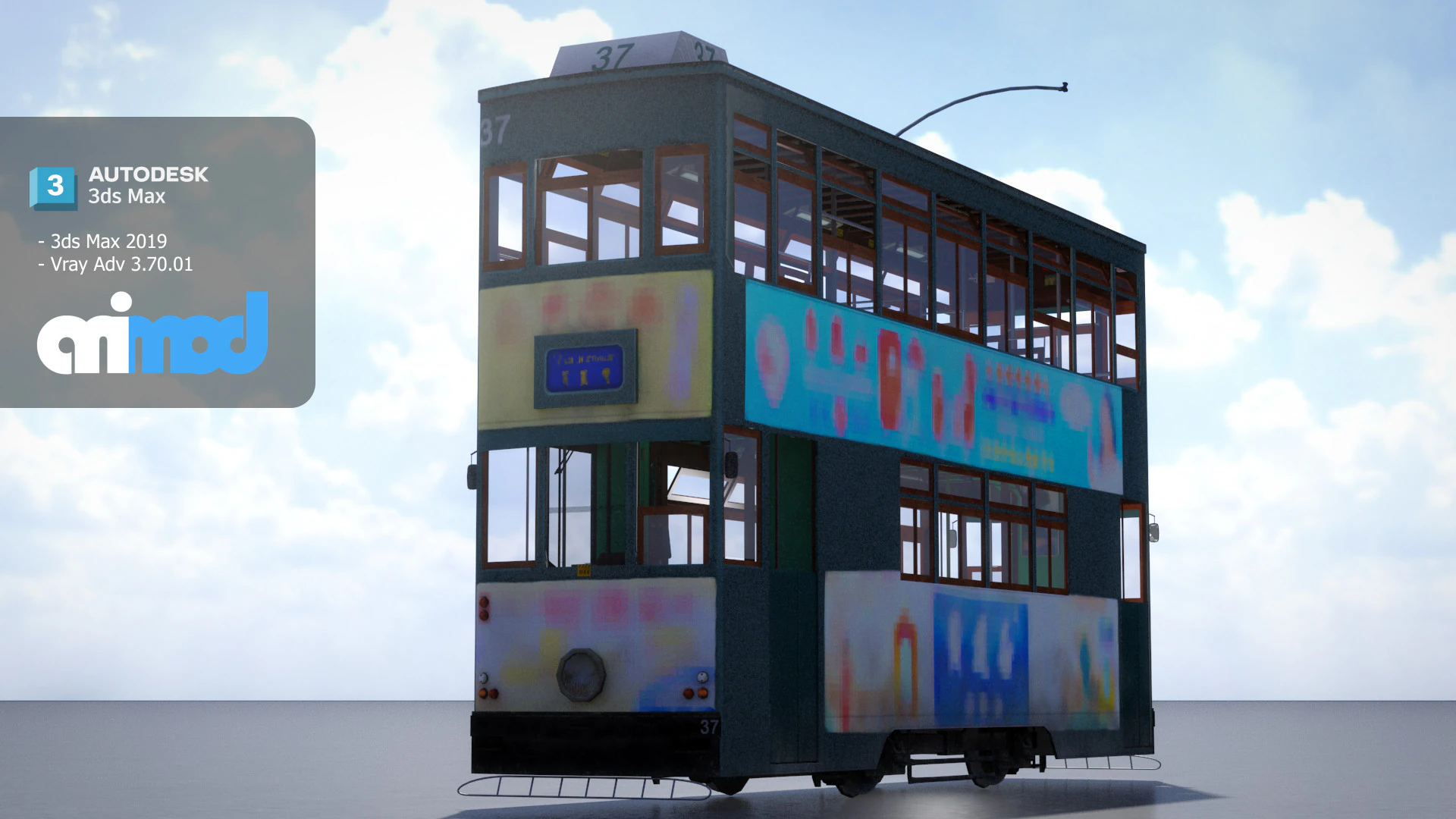 HK Tram 3D Model .c4d .max .obj .3ds .fbx .stl .blend 
