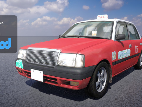 HK Taxi Red 3Dモデル