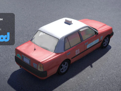 HK Taxi Red 3D Model