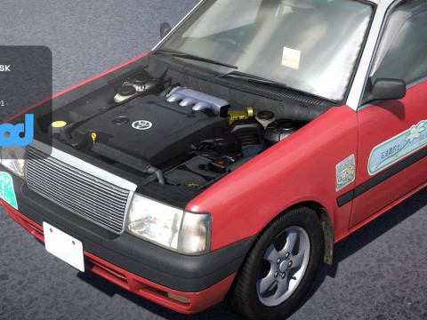 HK Taxi Red 3D मॉडल