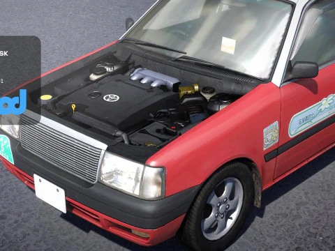 HK Taxi Red 3D Model