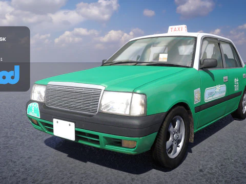 HK Taxi Green 3D Model