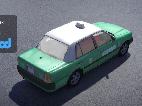 HK Taxi Green 3Dモデル