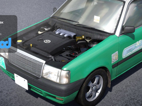 HK Taxi Green 3Dモデル