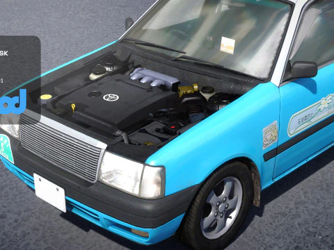 HK Taxi Blue 3D Model