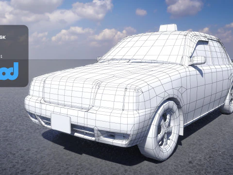 HK Taxi Blue 3D Model