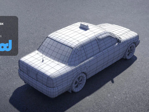 HK Taxi Blue 3D Model