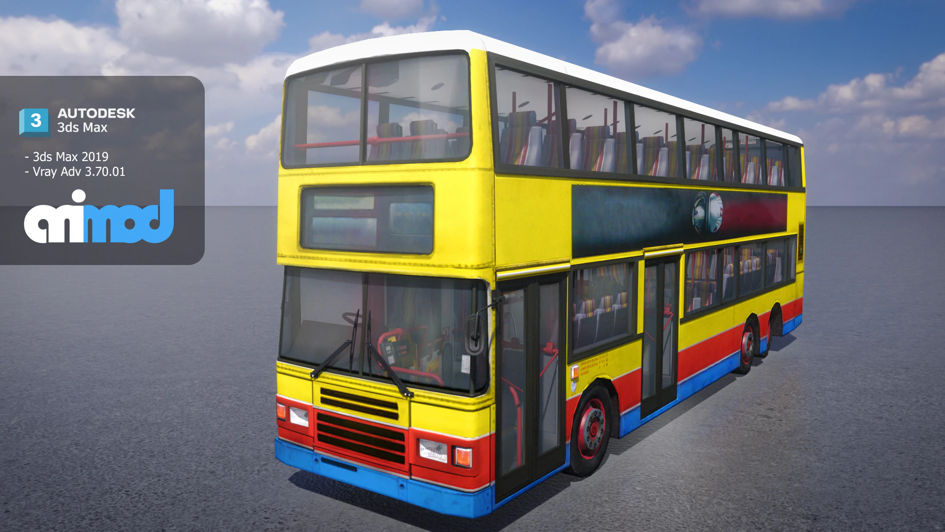 HK dobuledeck 003 3D Model .c4d .max .obj .3ds .fbx .stl .blend