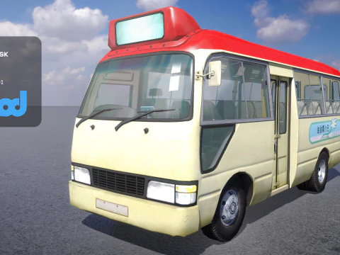 HK Minibus Red 3D Model