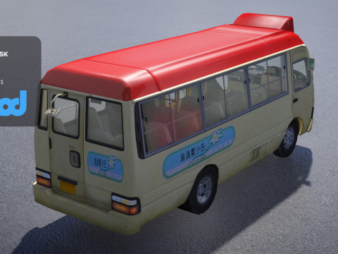 HK Minibus Red 3D Model