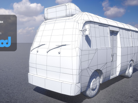 HK Minibus Red 3D Model