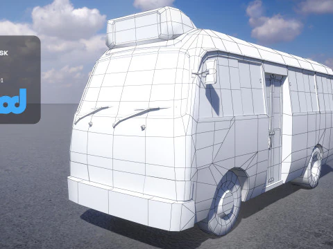 HK Minibus Red 3D Model
