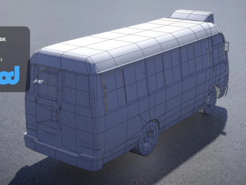HK Minibus Red 3D Model