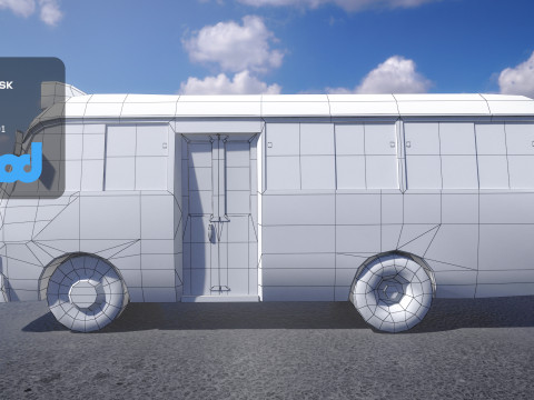 HK Minibus Red 3D Model