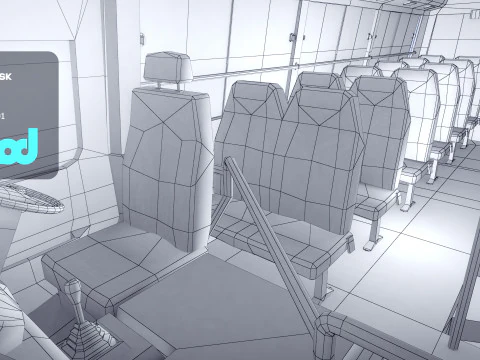 HK Minibus Red 3D Model