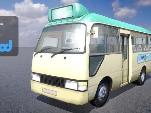 HK Minibus Green 3Dモデル