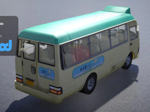 HK Minibus Green 3D Model