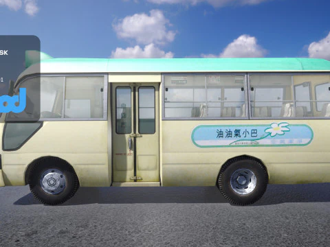 HK Minibus Green 3D Model