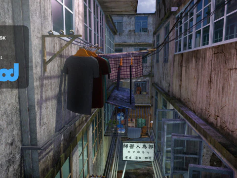 HK Street 0002 3D Model