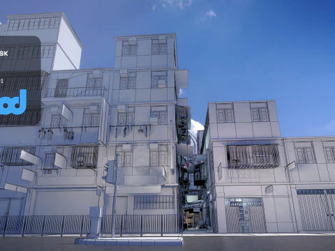HK Street 0002 3D Model