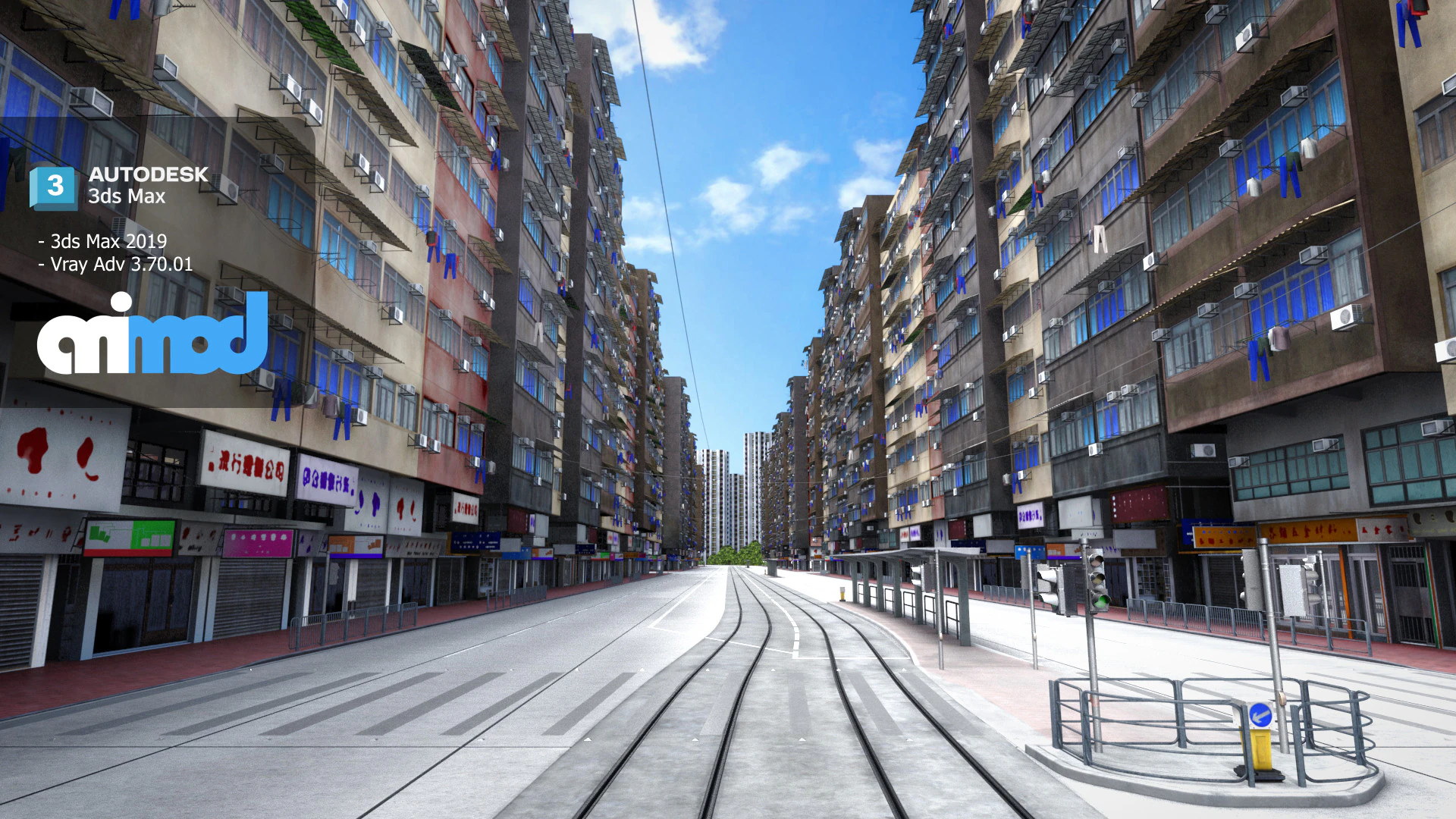 HK Street 0001 3D Model .c4d .max .obj .3ds .fbx .stl .blend 