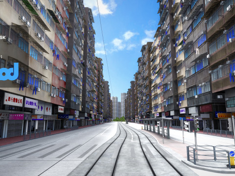 HK Street 0001 3Dモデル